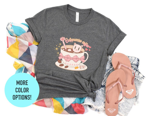 Catppuccino Coffee Kitten T-shirt, Cat Lover Gift, Summer Shirt, Cat Shirt For Kids, Funny Cat Shirt, Shirt For Cat Lover, Funny Cat Shirt